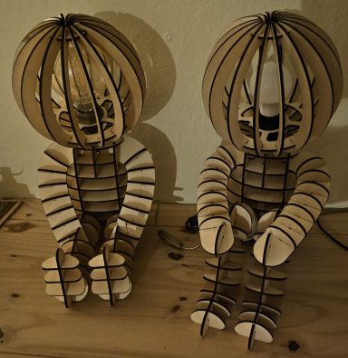 Lampes artisanales en bois